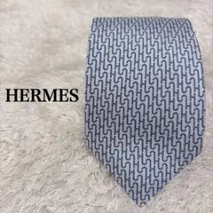 エルメス ネクタイ シルク ニットタイ Hロゴ H刺繍 H織 4way 美品