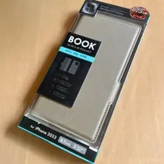 【iPhone 15 Pro】薄型・軽量PUレザー手帳ケース ベージュ