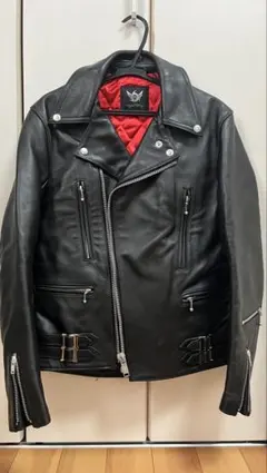 666 レザーシングルライダースジャケット 34 666 Leather Wear◇シングルライダースジャケット/34 : セカンド