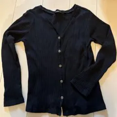INGNI ブラック リブ編み カーディガン M