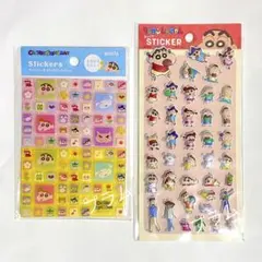 クレヨンしんちゃん ぷっくりステッカー シール タイルシール 平成女児 2セット