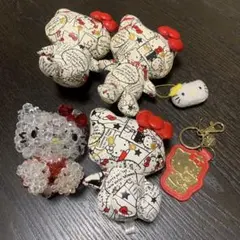 ハローキティ ぬいぐるみ4個セット キーホルダー フィギュア