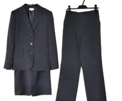 黒 ストライプ レディーススーツ ３点セット