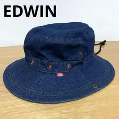 【タグなし未使用】EDWIN エドウィン ◆ヒモ付き帽子　バケットハット　デニム