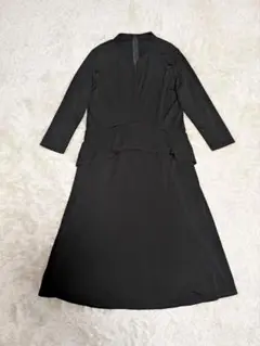【美品】ヒロコビス ロングワンピース M ブラック フリル