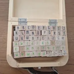 木製アルファベットスタンプセット 大文字&小文字など