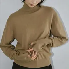TODAYFUL トゥデイフル　ベージュ　ハイネック 長袖ニット　フリーサイズ