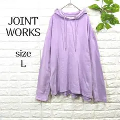 【ジョイントワークス】メンズ パープル パーカー L 春 無地 長袖 ゆったり