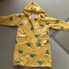 キッズ カエルプリント イエロー レインコート オーストリア購入 110