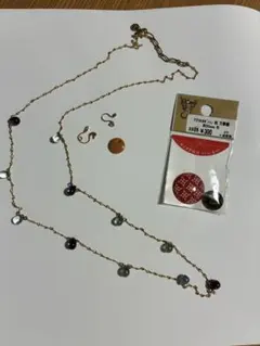 チェーンネックレス　片方イヤリングパーツなど