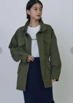 【美品】1er Arrondissement コットンナイロンミリタリーブルゾン 1er Arrondissement（プルミエアロンディスモン）の「コットンナイロン