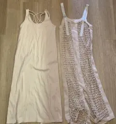 JEANASIS 綿95%メッシュキャミワンピース
