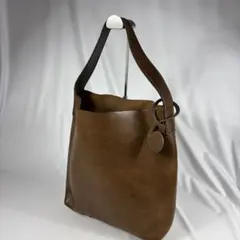 本革 レザー ワンショルダーバッグ ブラウン シンプル 大人 ナチュラル A4可