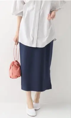 IENA VIS/P ミラノリブスカート　ネイビー　サイズ36
