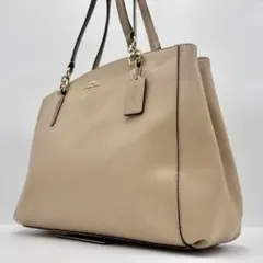 【美品】COACHコーチ 2wayショルダーバッグレザー ベージュ トートバッグ