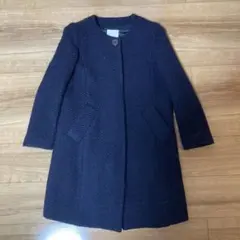 Spick and Span ネイビー　サイズ36 ウールノーカラーコート