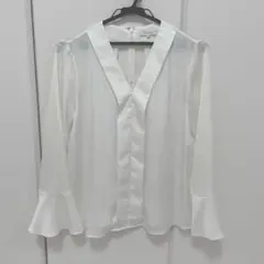 PLST ボウタイ白ホワイトブラウス