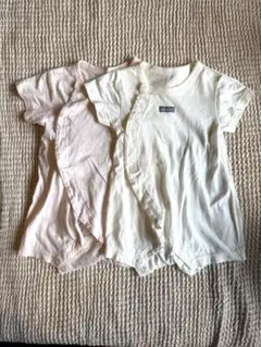 ベビー ロンパース 半袖 2点セット ピンク 50〜60㎝
