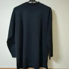 オーバーサイズ 黒 長袖 ニットチュニック
