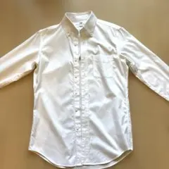 UNIQLO 長袖シャツ S スーパーノンアイロン スリムフィット　白