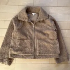 L H&M ベージュ ボア フリース ジップジャケット カーディガン アウター