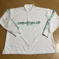 ハーフジップ 白