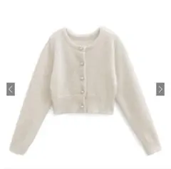 GRL ラメシャギーニットカーディガン アイボリー mh30