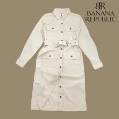 08T912☆ BANANA REPUBLIC 薄手 秋 ロングコート スリム