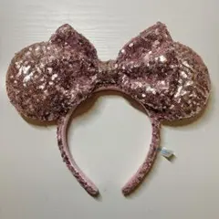 ミニー カチューシャ スパンコール ピンク