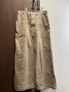 SM2 ベージュ　コーデュロイ　タイトロングスカート