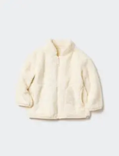 アイボリー フリースジャケット ジップアップ