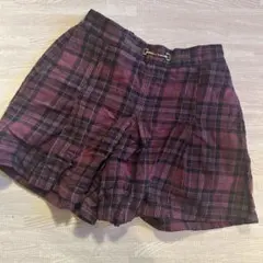 チェック柄ハーフパンツ（紫系）