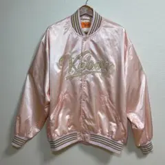 KEBOZ SATIN VARSITY JACKET　スタジャン ピンク XL