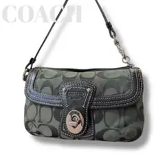 希少カラー‼️コーチ シグネチャー ターンロック ミニポーチ アクセサリーポーチ