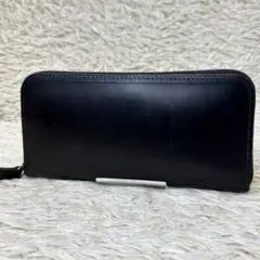 【極美品】新進工房 長財布 バタール ブライドルレザー ブラック メンズ 財布職人が最小の限界に挑んだラウンドジップ「メンズのための極小長