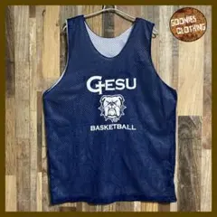 バスケットボール ブルドッグ ロゴ メッシュ ゲームシャツ 古着 タンクトップ