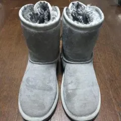 グレーリボン付きブーツ22cm