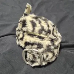 ベルト ヒョウ柄 レオパード イエロー ファー もこもこ 平成 ギャル Y2K