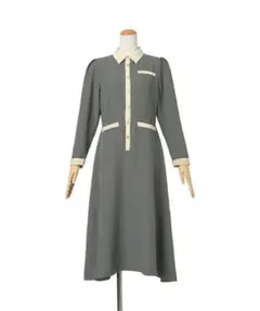 バイカラーレトロシャツワンピース　an another angelus