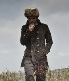 glamb グラム Loath riders スウェードレザー Pコート 1 黒