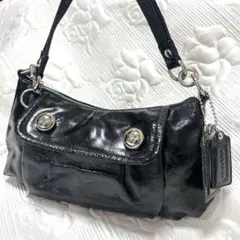 希少✨COACH ポピー ショルダーバッグ 13852ブラック Y2K 光沢