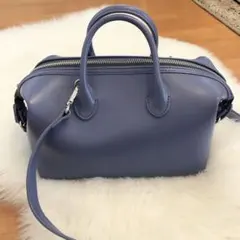 ヤーキ　パープル レザー 2WAY ショルダーバッグ