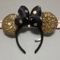 即購入可能◎ミニー　カチューシャ ネイビー　ゴールド　スパンコール　ディズニー