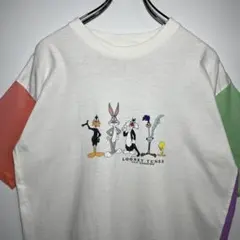 ルーニーチューンズ　Tシャツ　サイズM デカロゴ　キャラクター　カラフル　古着