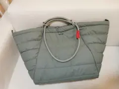 Topologie グレー キルティング トートバッグ大容量折りたたみ