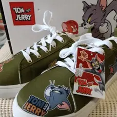 ♥期間限定♥未使用・Tom and Jerry スニーカー オリーブグリーン♥