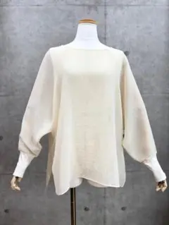 クロシェ新品✨リネンオーバーブラウス(キナリ)のサムネイル