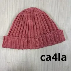 ca4la ピンク ニット帽　コットン　ビーニー