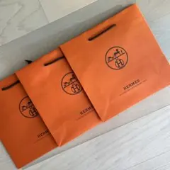 HERMES オレンジ ショップ袋 四方形3枚セット