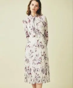 23AW♡グレースコンチネンタル レトロブーケワンピース 36 インナー付き